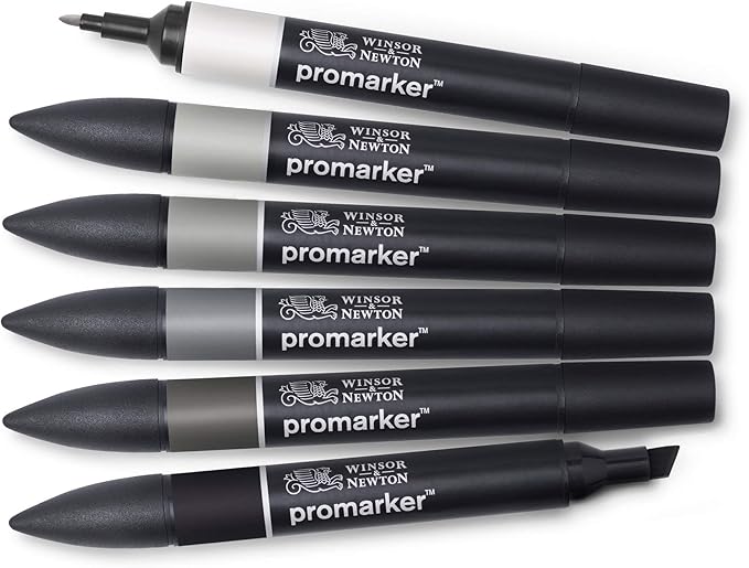 Winsor & Newton ProMarker Set, 6 Count, Neutral Tones