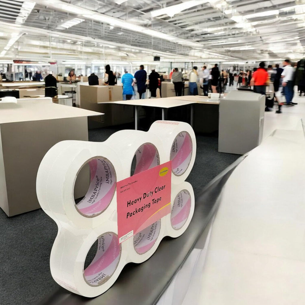 iMBAPrice 2-Inches Clear Sealing Tape, 6 Rolls of 110 Yards (6 x 330 Feet) 2" Wide Shipping Tape for Box Office Moving Packaging Shipping