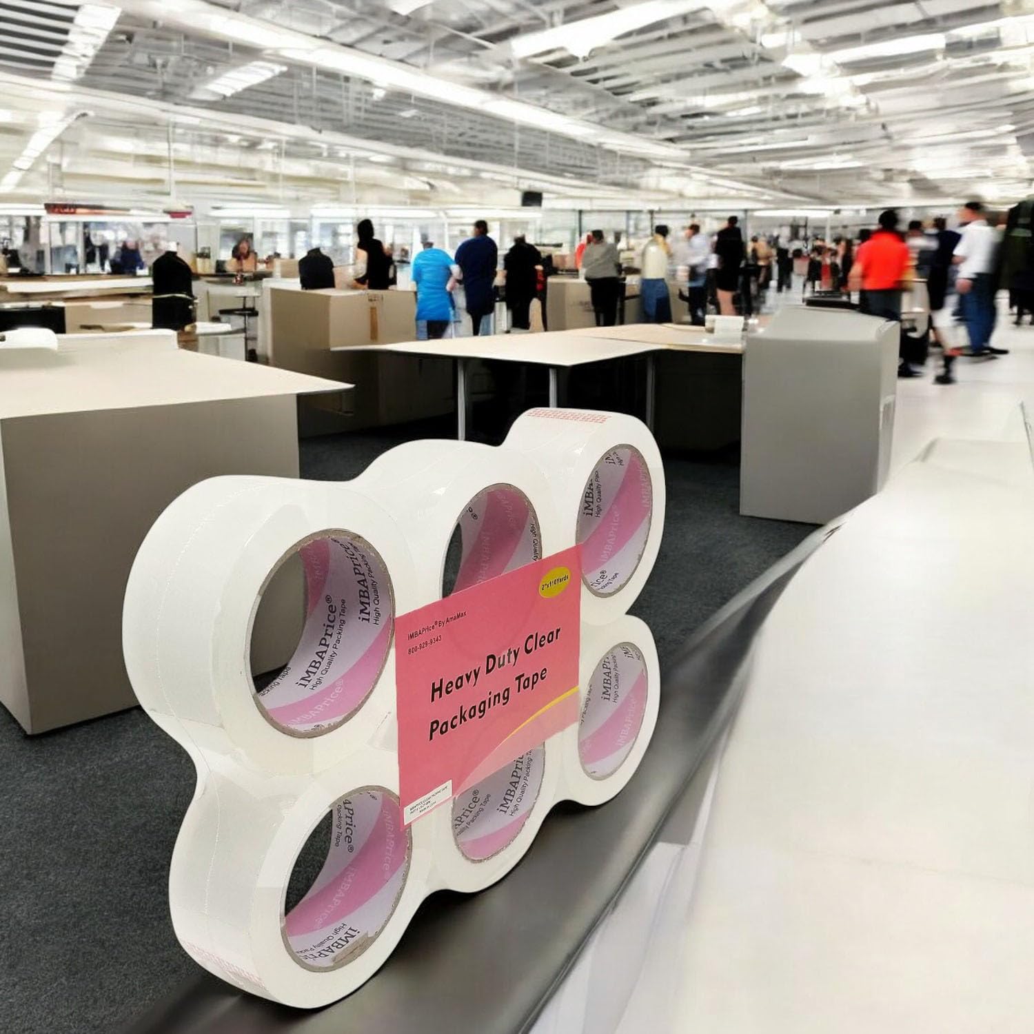 iMBAPrice 2-Inches Clear Sealing Tape, 6 Rolls of 110 Yards (6 x 330 Feet) 2" Wide Shipping Tape for Box Office Moving Packaging Shipping