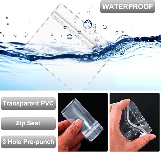 100 Pcs Lanyards for ID Badges and 100 Pcs Clear Name Tag Holders Reusable Lanyard with Clip Plastic ID Card Badge Holder Name Badges for Adults Kids Business School Office Supplies (Gray)