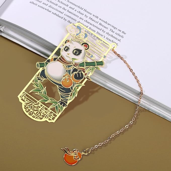JinYeZi-Metal Bookmark, Cute Panda Design, Creative Bookmark Suitable for Book Lovers and Students, Unique Design is an Excellent Choice for Teacher's Day Gifts/Christmas Gifts/Book Lovers Gifts