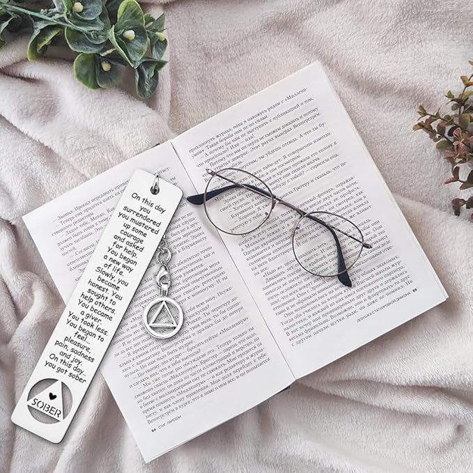 Sobriety Gift for Women Men, Proud of You Sobriety Bookmark, Alcoholics Addiction Stay Clean and Sober Bookmark, Inspirational Christmas Graduation Gifts-DB15