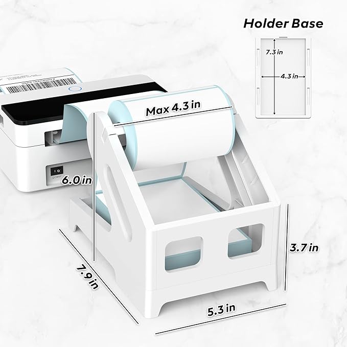 Label Holder, Thermal Shipping Label Holder for Rolls and Fan-Fold Labels, Desktop Label Printer Accessory for Office, Home