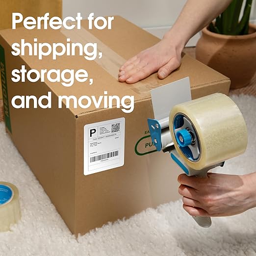 Spartan Industrial - 2" X 60 yd Clear Shipping Tape Rolls - 18 Rolls of Heavy Duty Box Tape for Moving, Packing, Shipping, Storage - 2.7 Mil