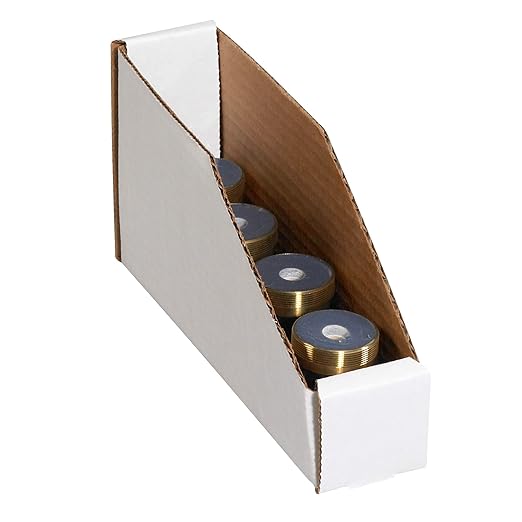 Partners Brand PBINBWZ218 Open Top Bin Boxes, 2" x 18" x 4 1/2", Oyster White (Pack of 50)