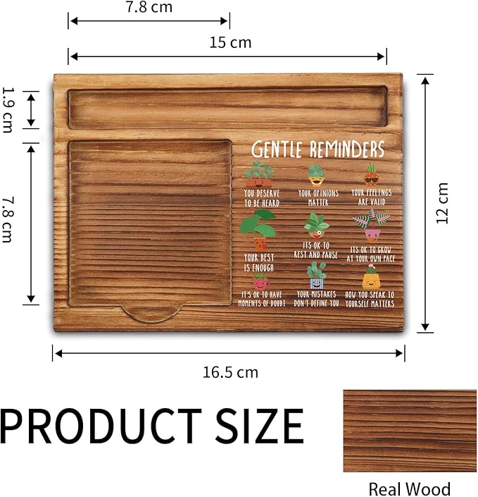 Gentle Reminders Positive Affirmations Sticky Note Holder, Mental Health Gifts for Therapy Office School Counselor, Self Love Compassion Therapist Self-Stick Note Pad Holders ZSS40