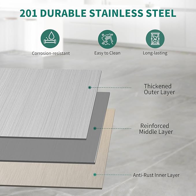 YITAHOME 48" x 24" Stainless Steel Table for Prep & Work with Backsplash, NSF Commercial Heavy Duty Table with Undershelf for Home Kitchen Restaurant Garage Warehouse