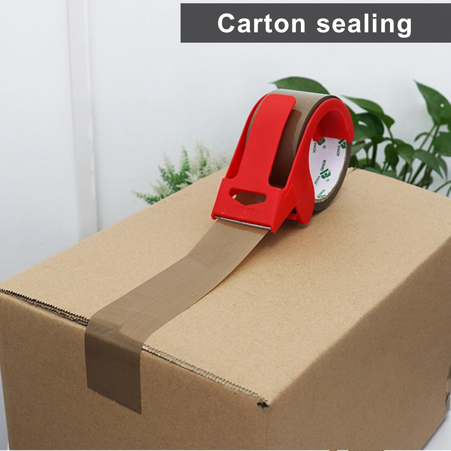 BOMEI PACK 72Rolls Brown Packing Tape with Dispenser, Bulk Box Packing Tape Rolls for Packaging, Shipping and Moving, 2.4Mil 1.88 Inch x 60 Yard