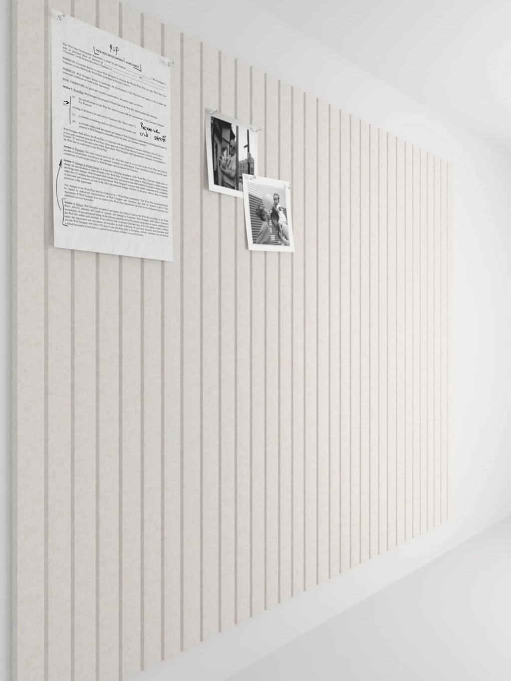 Bumusty Large Cork Board Alternative-47 x35 Felt Bulletin Board Tiles, with 30 Pushpins, 70 Adhesive Tabs, 12-Pack Slat Wall Paneling, Cork Boards for Office Push Pin Board Felt Board-Oatmeal