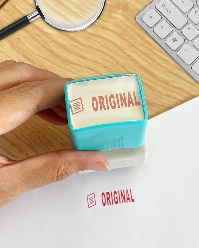 WAFJAMF Original Stamp–Message Stamp Pre-Inked Office Stamp Refillable Red Ink Preinstalled-Medium