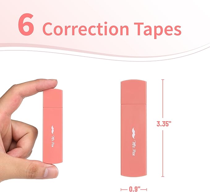 Mr. Pen- Aesthetic Correction Tape, 0.2" x 197", 6 pcs, Mocha Blush, Cute Correction Tape