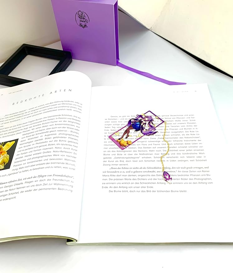 Metal Bookmarks - Genshin Impact KeQing Bookmarks with 3D Display Box - Perfect Birthday Gifts for Book Lovers