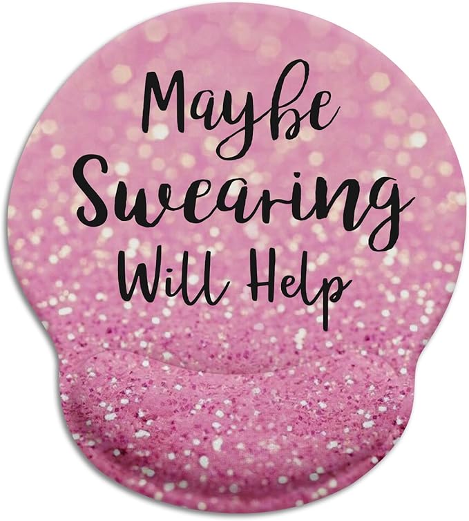 Cute Pink Ergonomic Mouse Pad with Wrist Rest, Gaming Mousepad Wrist Support with Non-Slip Pain Relief PU Base, Funny Computer Mouse Pads for Desk Work, Cute Office Desk Accessories Decor