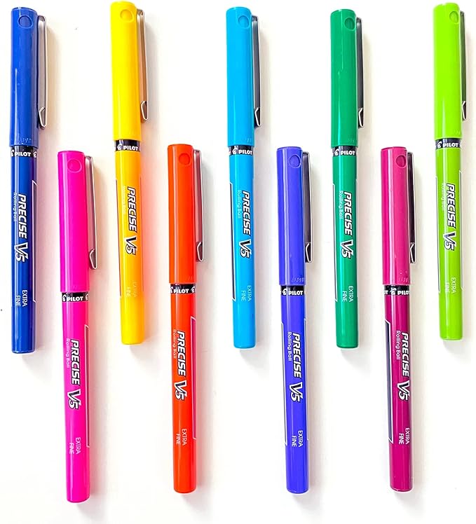 Pilot, Precise V5, Capped Liquid Ink Rolling Ball Pens, Extra Fine Point 0.5 mm, Blue, Pack of 14