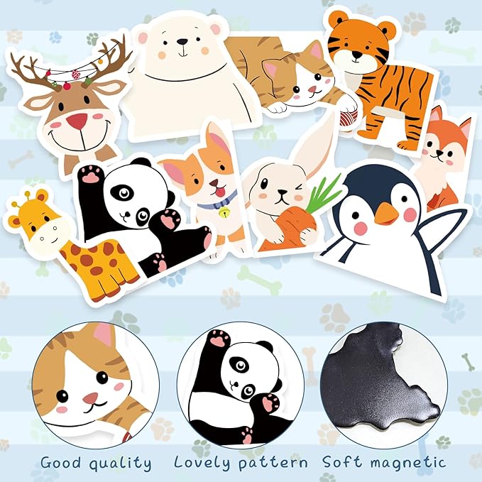Magnetic Bookmarks, 20 PCS Bookmark Cute Animal Book Markers for Kids, Bookmarks Bulk for Students, Teens, Book Lovers, Classroom Gifts, School Prize, Reading Present