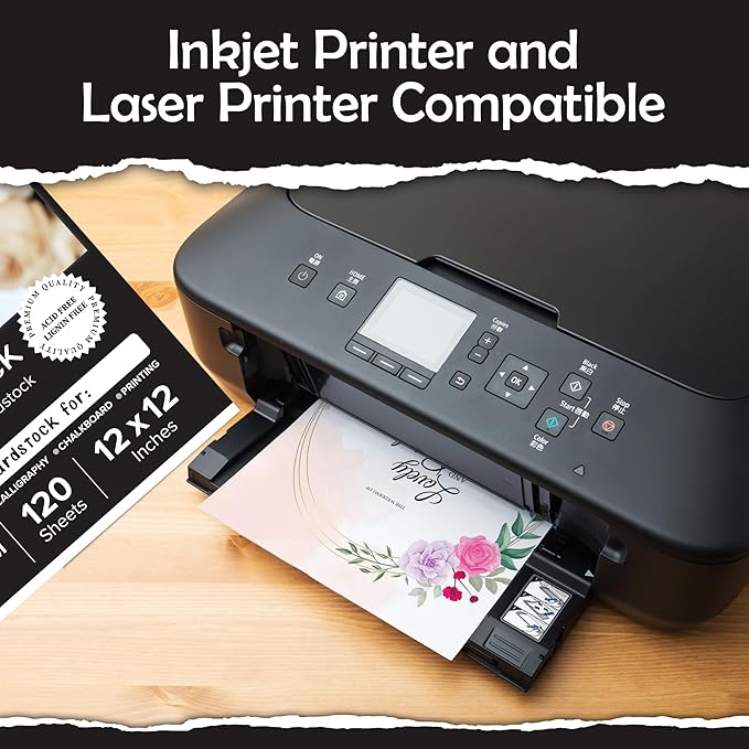 SANZIX 120 Sheets of White Cardstock 12 x 12 Inches, 220 GSM 80 Lbs - Perfect for Crafting, Scrapbooking, DIY Projects, Card Making, Invitations | Thick White 12x12 Cardstock for Professional Results