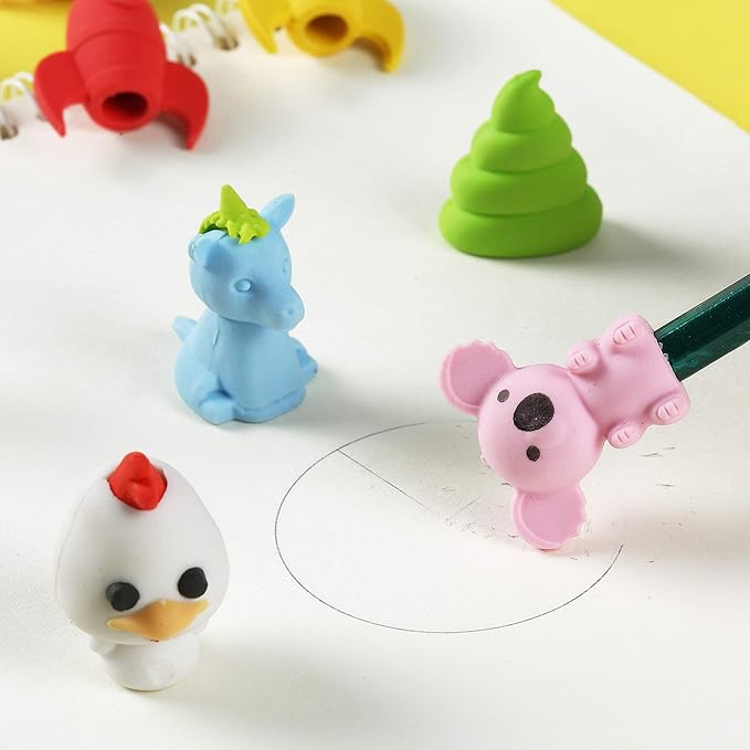 Mr. Pen Animal Toppers - 22 Pack Pencil Toppers & 8 Pack Take Apart Animal Erasers for Kids, Fun Easter Egg Fillers