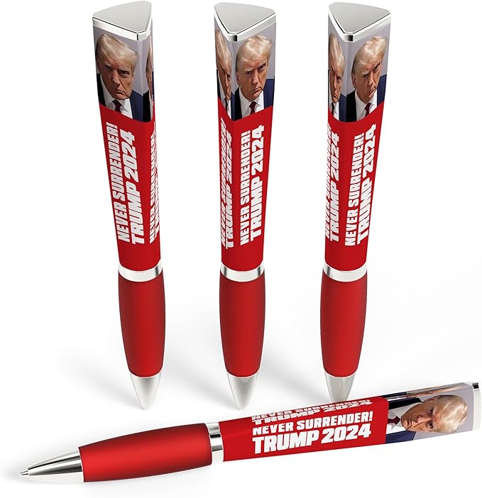 Trump Never Surrender Ballpoint Pen, MAGA, Trump Merchandise Donald Trump Gifts for Men & Women, Make America Great Again Donald Trump Never Surrender Pen - Imprinted In The USA (3-Sided Pen)