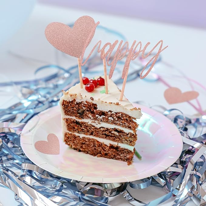 Rose Gold Glitter Cardstock 8.5x11 Double-Sided 24 Sheets, Goefun Gold No-Shed Glitter Paper 280GSM/100lb Pink Card Stock for Craft, Art, Invitation, Graduation, Wedding Party