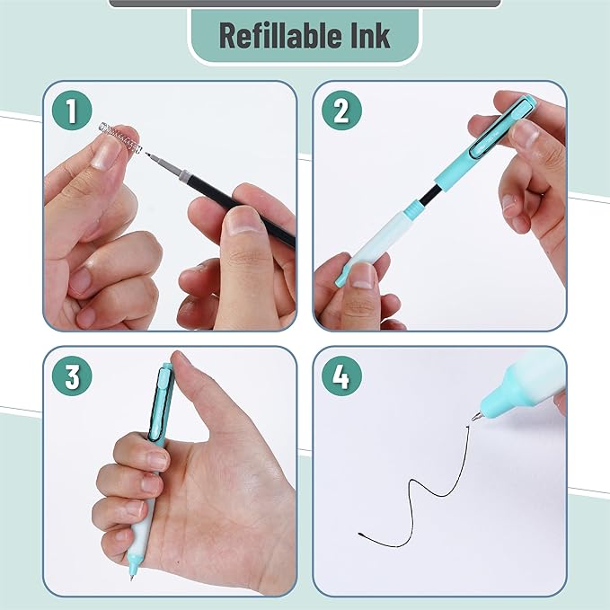 Mr. Pen- Retractable Gel Pens, 6 Pack, Black Ink Gel Pens, Pastel Barrels, Fast Dry, Gel Pens Fine Point 0.5mm, Retractable Pens, Cute Pens, Gel Ink Pens, Aesthetic Pens for Journaling Fine Tip Pens