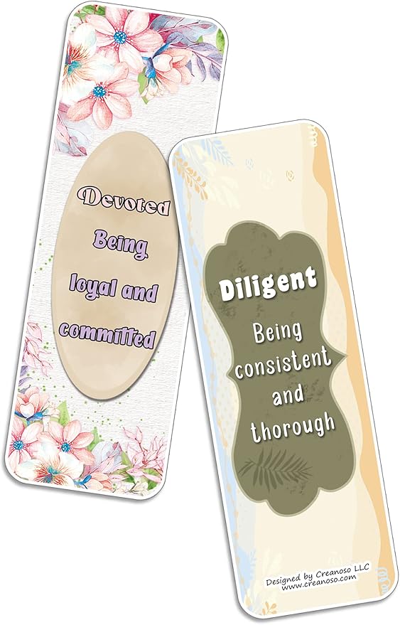 Creanoso Emotional Inner Strength Bookmarks (10-Sets x 6 Cards) – Daily Inspirational Card Set – Interesting Book Page Clippers – Great Rewards for Adults and Professionals