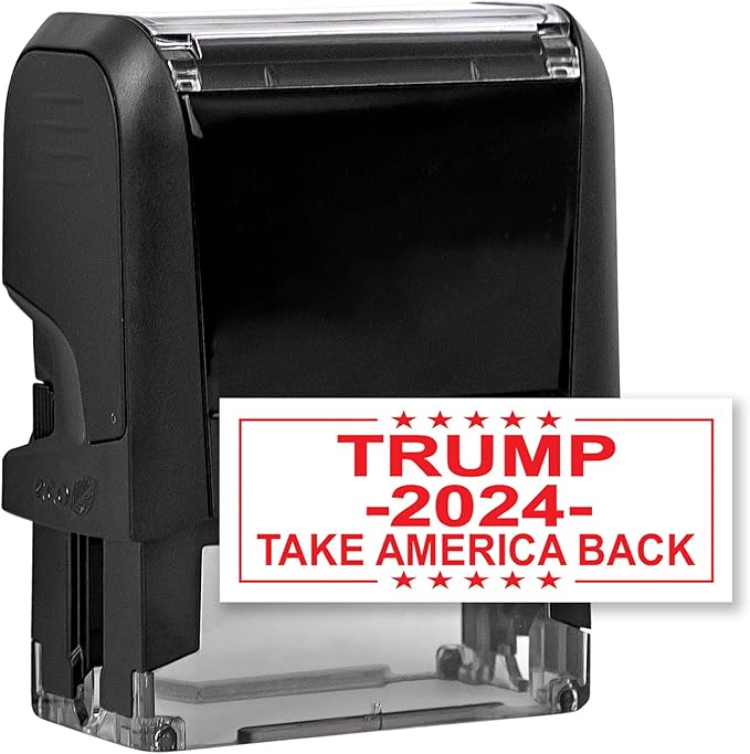 Trump 2024 Sticker - American Political Rubber Stamp with Ink Pads for Rubber Stamps- Rubber Stamps Custom, Rubber Stamps, Red Ink - Patriotic Trump Imprint