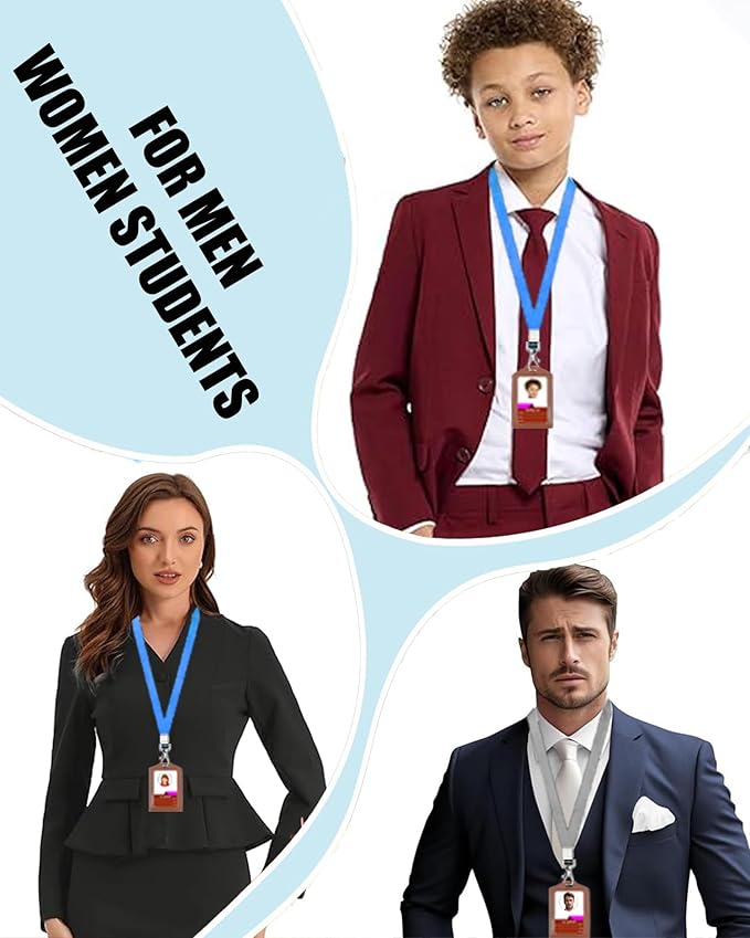 8 Pack Cruise Lanyard for ID Badge Holder,HORNYPOOT Black Lanyards with Vertical Waterproof ID Badge Holder and Retractable Reel for Office, School, Cruise Ship Cards (8pcs Multicolor)