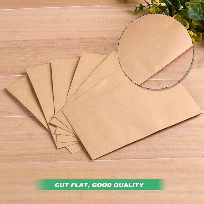 Small Money Coin Envelopes for Cash, 100pcs Self-Adhesive Cash Money Saving Envelopes Mini Kraft Seed Envelope for Packing Seeds Coins- 2.4 X 3.9 in