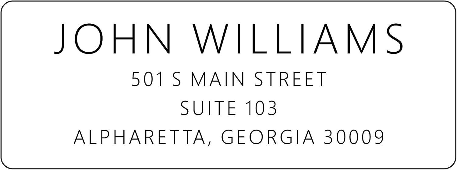 White Address Labels for Business - Personalized Return Address Labels, Custom Mailing Labels, Shipping Stickers for Envelopes and Packages (Sans Serif Font)