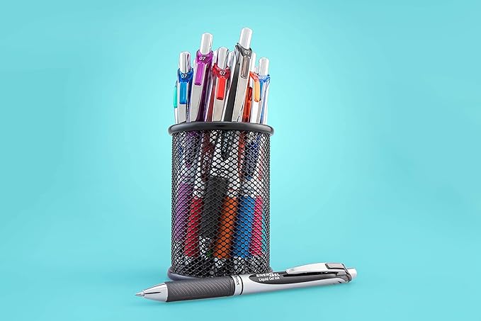 Pentel EnerGel RTX RT Liquid Gel Pen, Med, Metal Tip, 0.7mm, Blue Ink, 12-Pk Window Box of 12 (BL77PC12C1) -Pack of 6