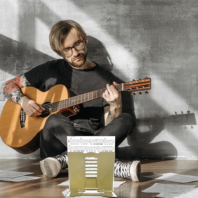 Camelmother Metal Book Stand Holder for Reading Adjustable (Full Yellow), (Camelmother-9)