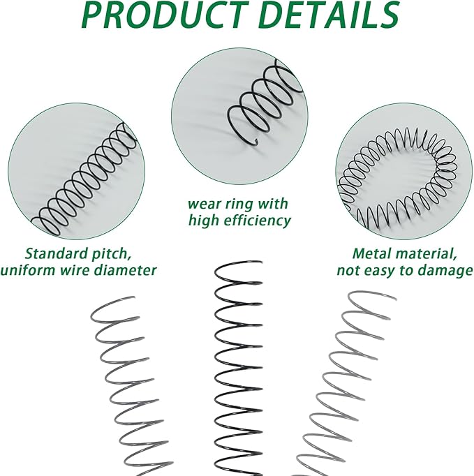 Rayson 11.1mm Spiral Metal Coil for Binding, 4:1 Pitch, 48-Loops, 7/16" Coils Binding Comb 80 Sheets Capacity, Black Color & Pack of 100