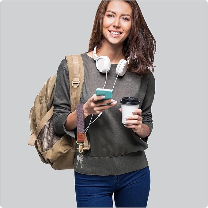 Fishent Stretchy Wristlet Keychain,Braided Cute Wrist Lanyards for Keys, Key Chain Holder for Women Men, Wrist Strap Keychain for Car Keys Phone Camera Wallet ID Badges Card（Smoky Violet）