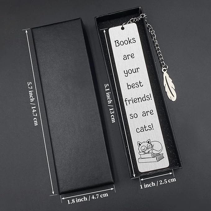 Funny Bookmarks for Book Lovers Reader Bookworm Books are Your Best Friends Teen Girls Boys Cat Bookmarks Cat Lover Gifts for Women Men Valentines Gifts for Him Her Book Club Christmas Gifts