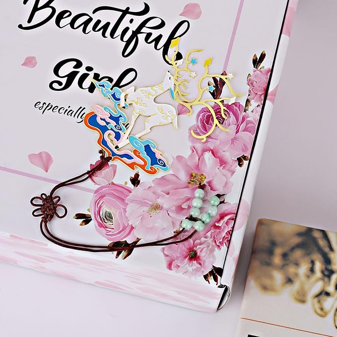 Metal Bookmark Deer Graduation Gift Father's Day Gift Party Favor Birthday Friendship Stationery Gifts for Book Lovers Teacher Student Girl Friends