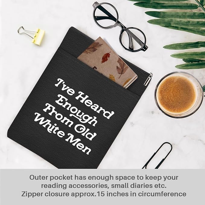 Book Themed Gifts Waterproof Book Sleeve Book Pouch Equality Rights Reading Gifts for Women Readers Friend Book Covers for Paperbacks Book Accessories Book Protector with Zipper and Front Pocket