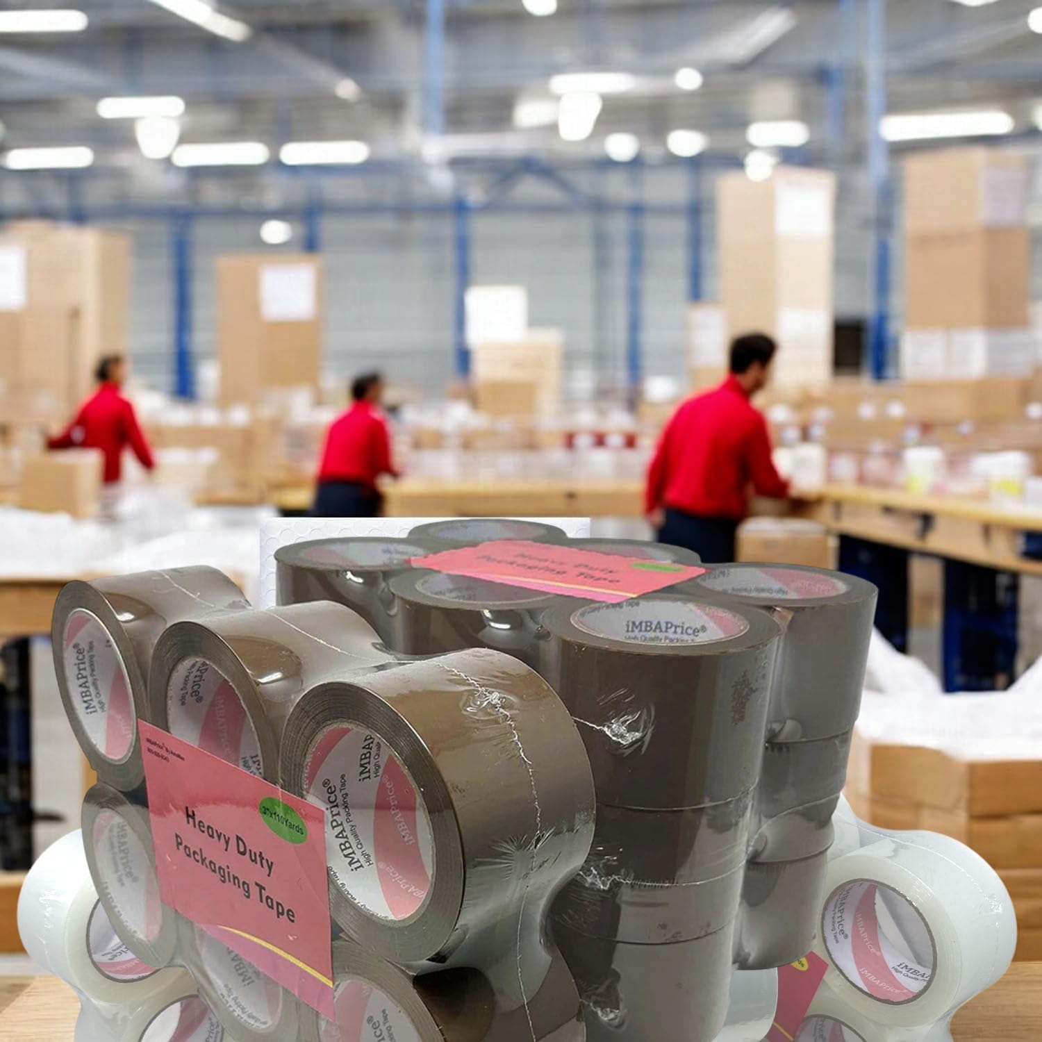iMBAPrice 3-inches Shipping Packaging Tape - 1 Box of Premium (24 Roll of 110 Yards) 24 x 330 Feet Long 3" Wide Heavy Duty Brown Moving Packing Tape