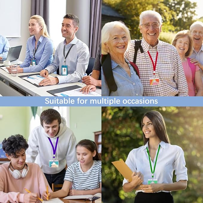 7 PCS Multicolour Lanyards for ID Badges, Keys, Cruise Ship Cards, Keychain, Soft Nylon Neck Lanyard with Clip, Badge Lanyard for Teacher, Kids, Men, Women