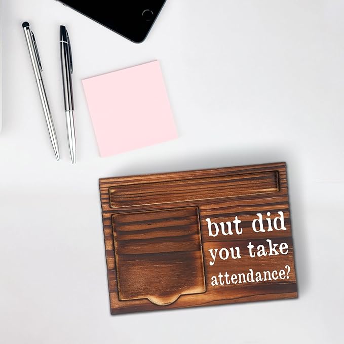 Funny Secretary Gift, Teacher, Hr, Coach, Funny Teaching Teacher Professor School Classroom Attendance Reminder Gift, But Did YouTake Attendance Office Desk Self-Stick Note Pad Holders SD126