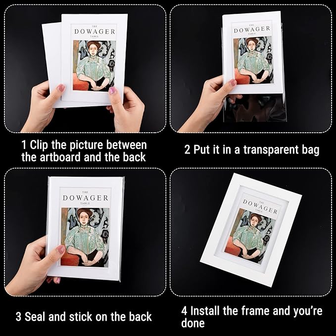 AUEAR, 200 Pack (8-3/8"x 10-1/8") Crystal Clear Resealable Sleeves Bags - Self Sealing Plastic Bags for 8x10 Photo Mats, Prints, Photos, Artwork