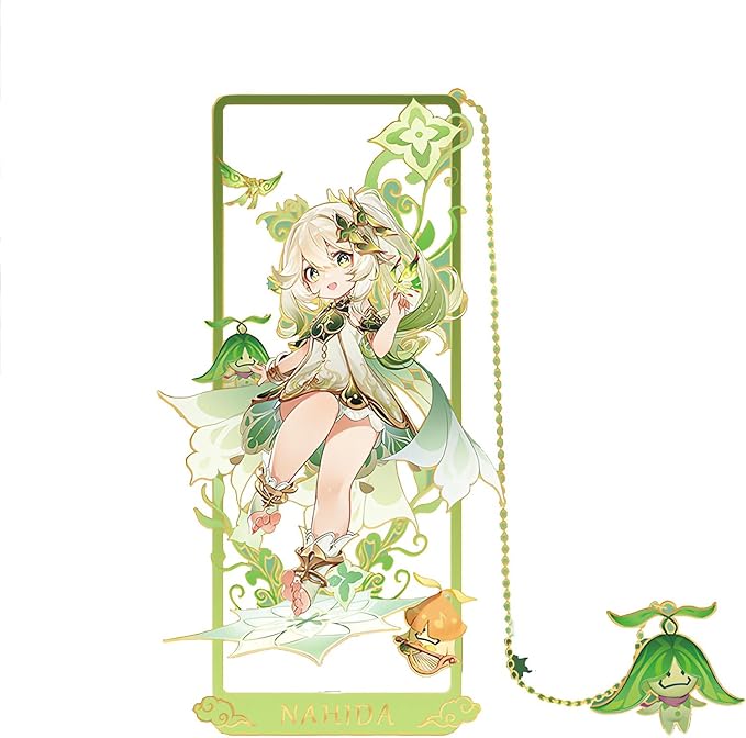 Nahida Bookmark with Chain Original Genshin Impact Metal Bookmark - Collect All Your Favorite Characters!