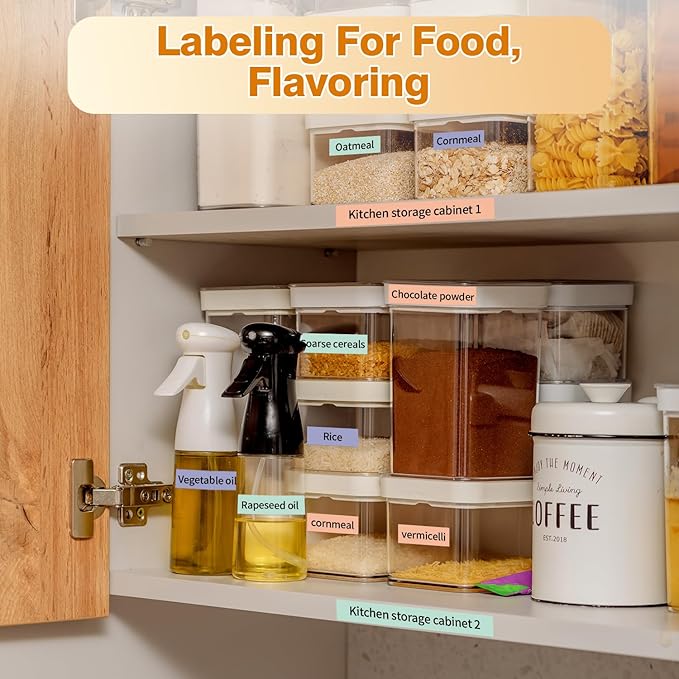 Phomemo D30 Continuous Color Label Paper 0.59"*23.62" (15mm X 6m), Black on Mint Green, Light Orange, Lavender Purple, Compatible for D30 D35 Q30 Label Maker, Thermal Printing Inkless & Clean