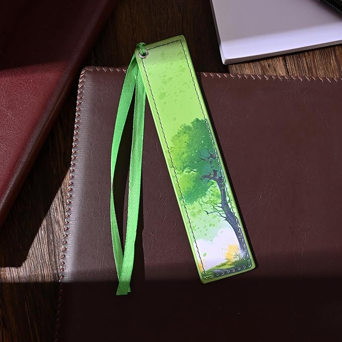 ZQZYMXQ 4Pcs Leather Cute Bookmarks for Women Girls, Aesthetic Pretty Bookmarks Four Season Tree Book Lover Gifts Teacher Gifts (Season Tree)