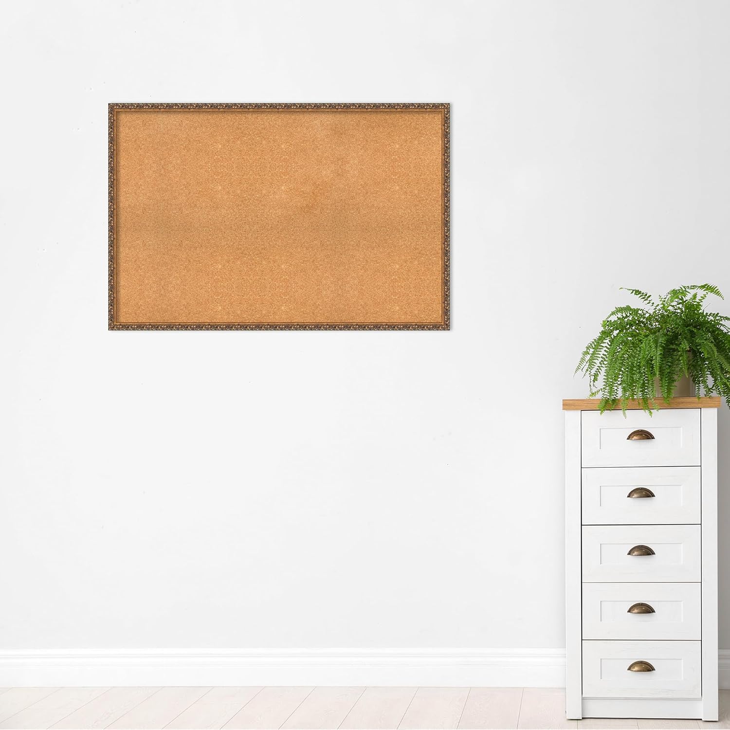 Amanti Art Natural Cork Board for Wall, 32x48 Vision Board with Bronze Frame, Oversize Corkboard Office Decor for Home Organization, Traditional Corkboard Pinboard to Display Items for Home
