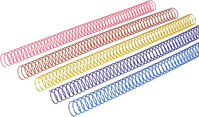 Rayson 15.9mm Spiral Metal Coil for Binding, 4:1 Pitch, 48-Loops, 5/8" Metal Coils Binding 140 Sheets Capacity, Multicolor & Pack of 100