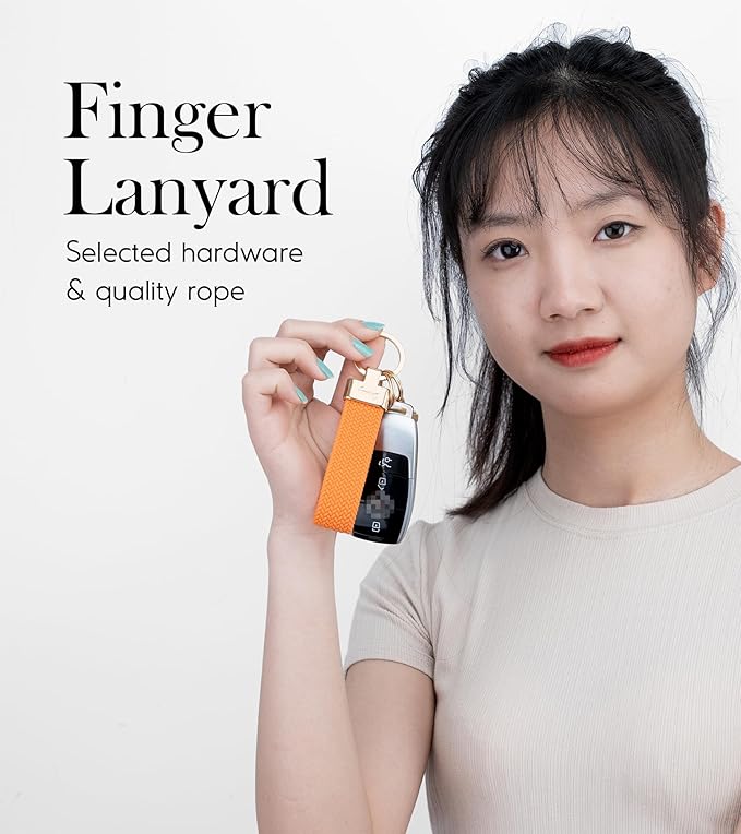 SENLLY Car Keychain, Stretchy Key Holder, Original Elastic Anti-Drop Design Finger Lanyard Strap