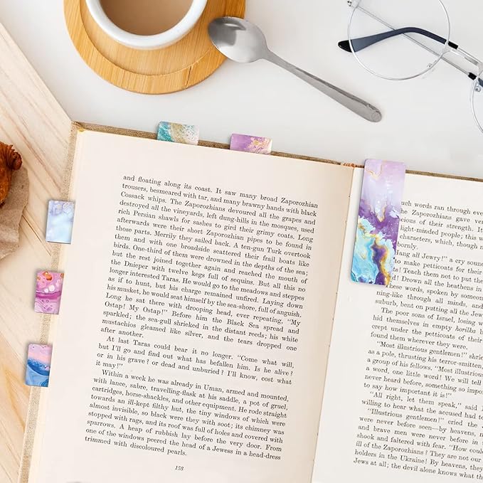 WAVEYU Magnetic Bookmarks for Women Men, Magnet Page Markers Assorted Book Markers for Book Lovers Students Teachers Adults Kids for School Home Office Reading Stationery, 10 Designs, Style E