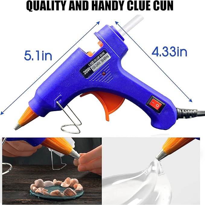 Mini Hot Glue Gun 10pcs Glue Stick Hot Glue Gun Set For Quick Repair Artist DIY Art Home 20w White