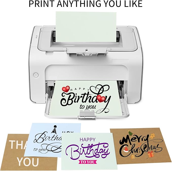 50 Pack 5x7 White Cardstock Paper, Thick Index Card for Printer, 92lb/250GSM Heavyweight Blank Card, Postcards, Wedding Invitation, DIY Crafting, Greeting Card Making