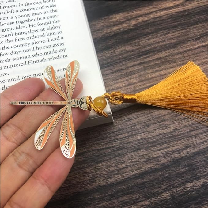 Bookmarks for Book Lovers Book Marks for Reading Women Birthday Graduation Christmas Gifts for Her Cute Metal Bookmark Book Markers Stocking Stuffers for Teens (Dragonfly)